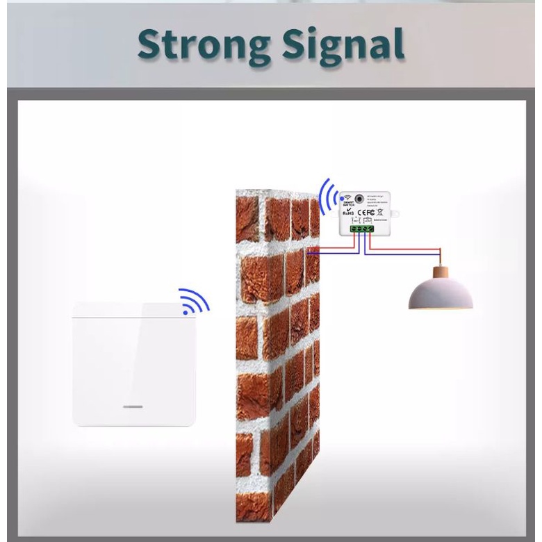 Công tắc dán tường không dây Tuya SmartLife cho cầu thang, hành lang WiFi+RF433