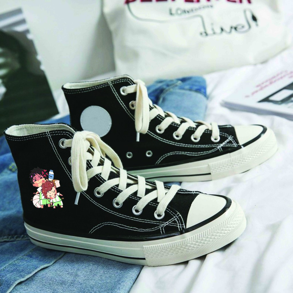 Giày thể thao cổ cao in hình HAIKYUU!! VUA BÓNG CHUYỀN size nam nữ 36 - 43 thời trang anime chibi