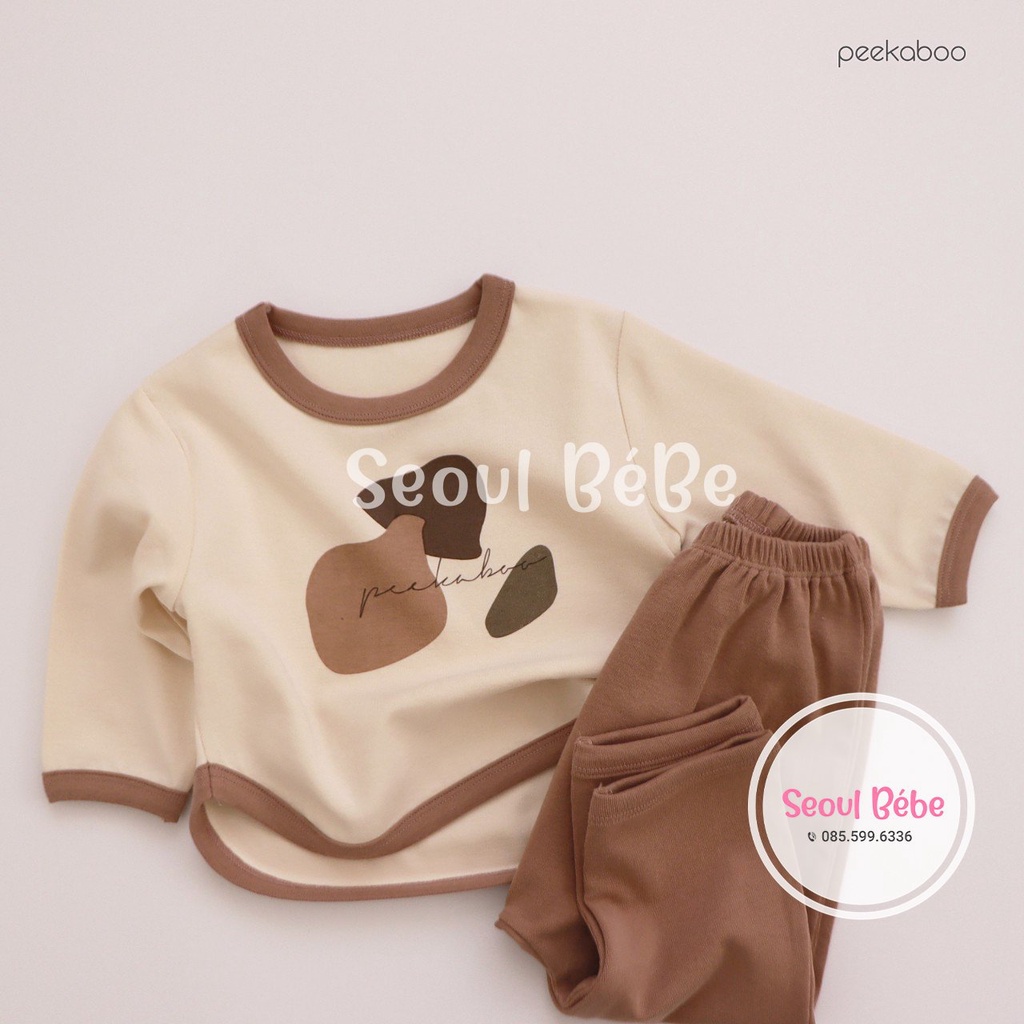 Bộ quần áo dài tay bst Peekaboo Pebble made in Korea(không kèm mũ)