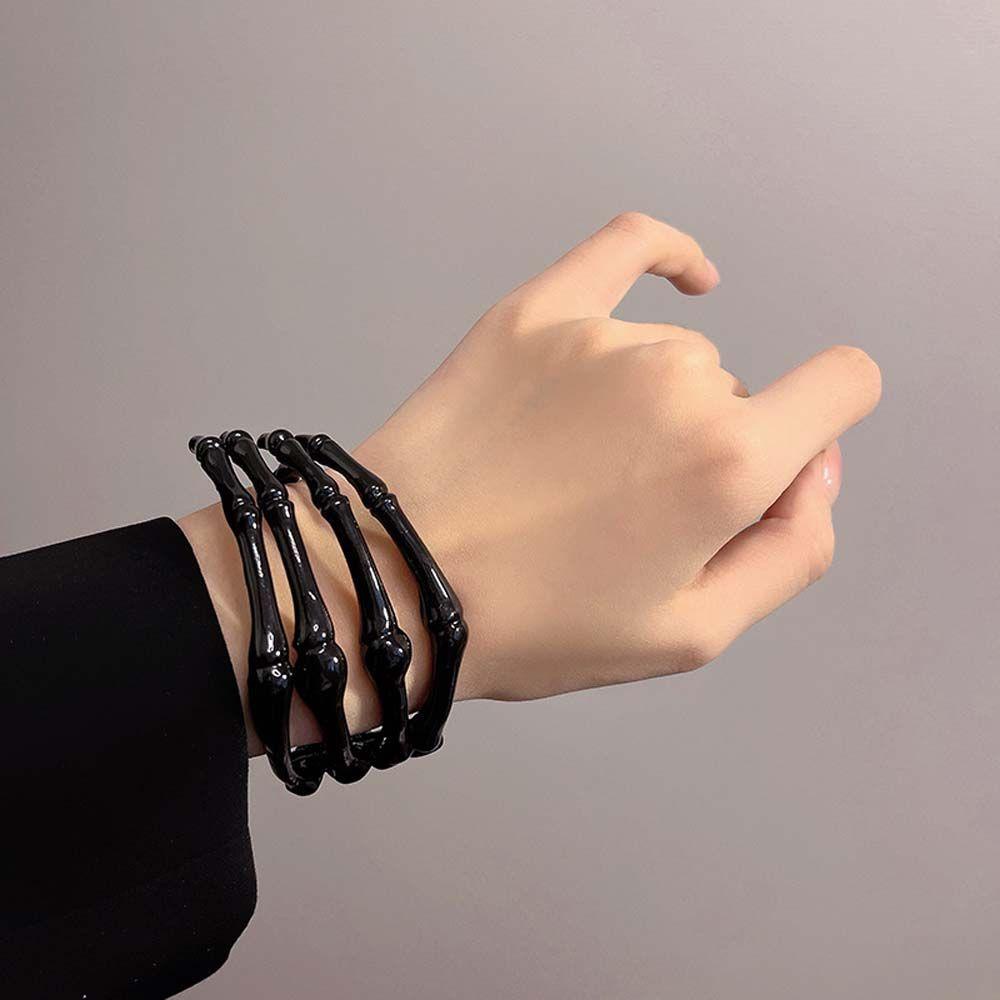 Vòng Tay Hình Bàn Tay Bộ Xương Phong Cách Vintage Có Thể Điều Chỉnh Dành Cho Tiệc Halloween MXMUSTY