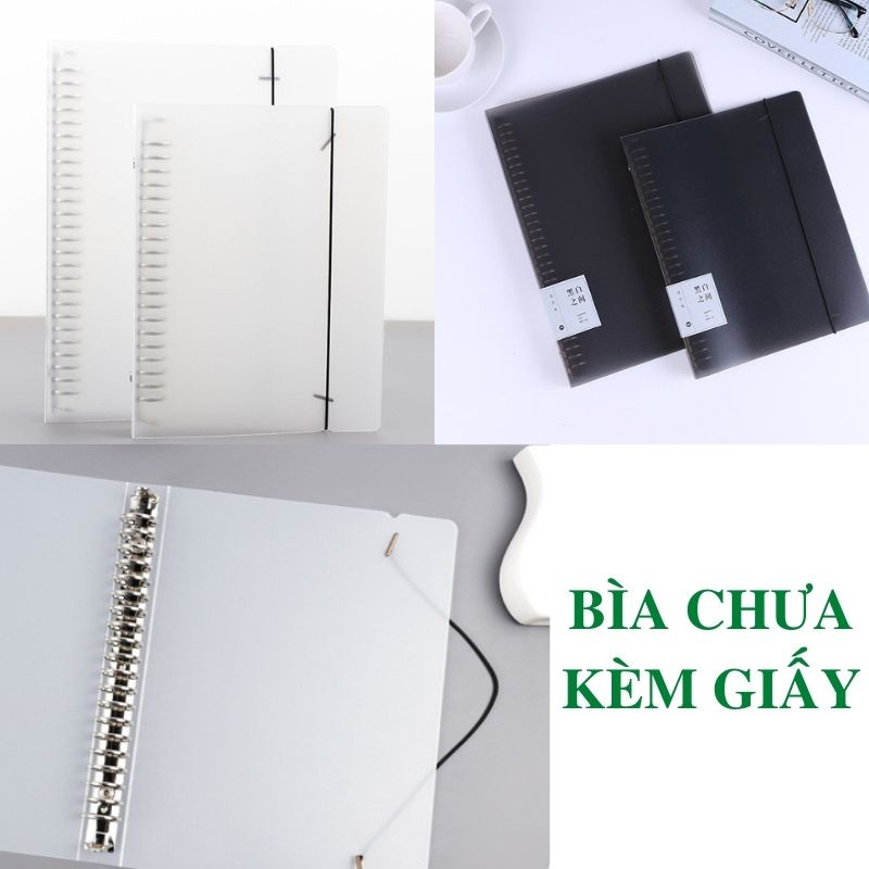 [Mã LIFEBOOK2 giảm 10% đơn 0Đ] Bìa sổ còng A4 A5 B5 20 26 30 còng làm sổ planner bullet journal CREAMY BRC122