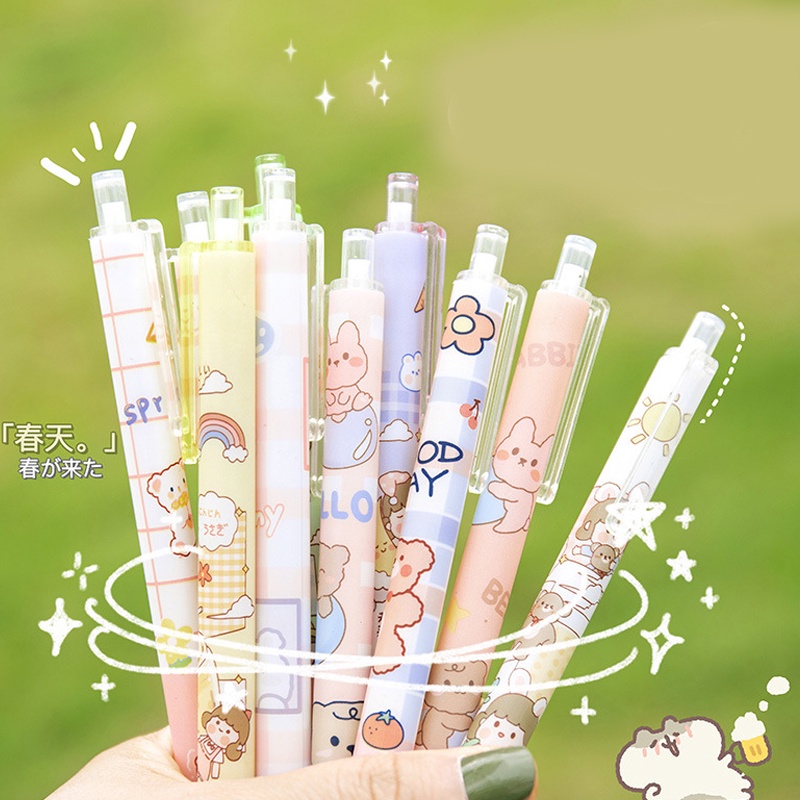 1 bút bi mực đen ngòi 0.5MM họa tiết hoạt hình dễ thương