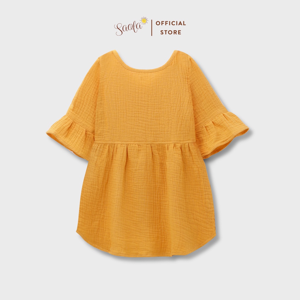 Váy Bé Gái Tay Loe Cổ Tròn - DRM008 - SAOLA KIDS CLOTHING