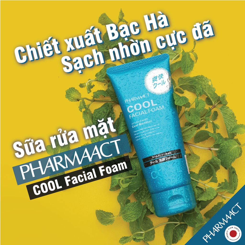 Sữa rửa mặt cho nam Cool Facial Foam dành cho da dầu, mụn PHARMAACT