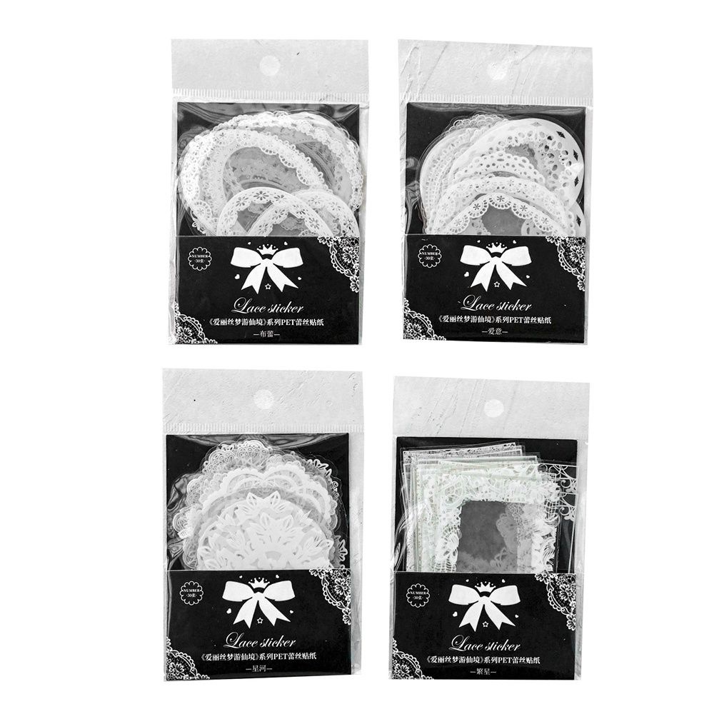 Bộ 15 miếng dán viền ren hoa dễ thương dùng trang trí sổ tay DIY