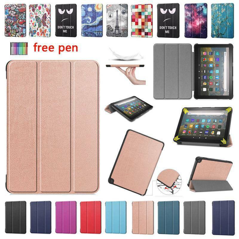 For 8" Amazon All-New Kindle Fire HD 8/HD 8 Plus 10th Gen 2020 Smart Flip Leather Case Cover Stand