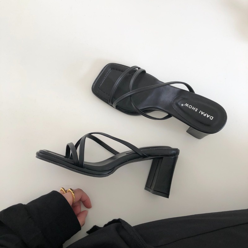 Giày Cao Gót 5-8cm Hở Ngón Thời Trang Quyến Rũ Cho Nữ