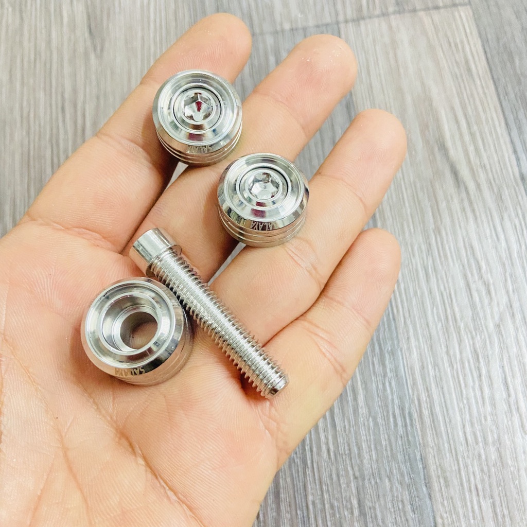 (ỐC KIỂU XE MÁY) Bộ 03 ốc khâu cảng sau xe LEAD 125, ốc gắn tay dắt sau xe LEAD 125 ốc SALAYA thái xoắn INOX 304