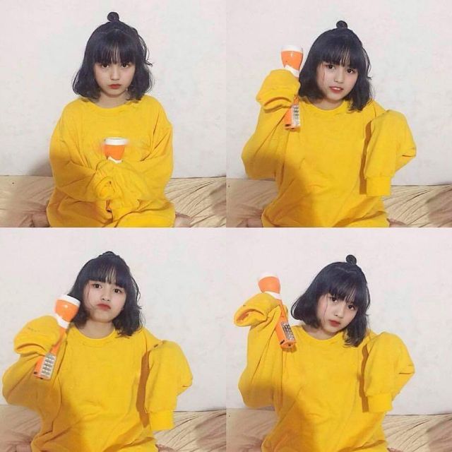 Áo Nỉ Bông Chui Đầu Trơn Sweater Tay Dài