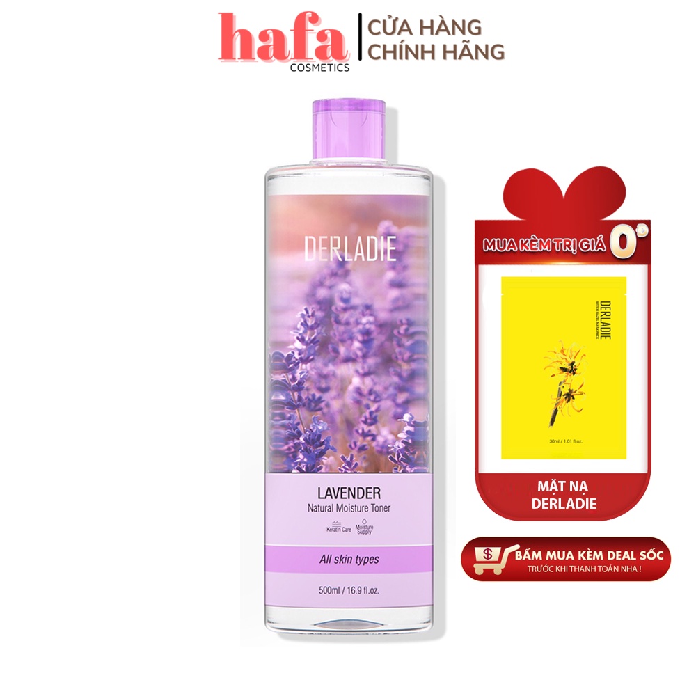 Nước Hoa Hồng Giảm Viêm, Kiềm Dầu Derladie Lavender Natural Moisture Toner 500ml (+deal sốc MN 0đ)