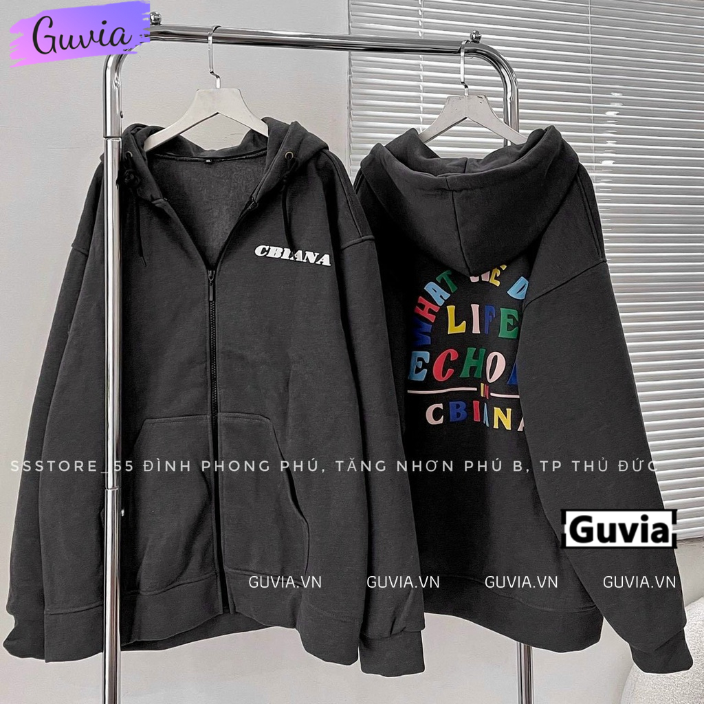Áo Hoodie CBIANA Nam Nữ Ulzzang Unisex Áo Khoác Nỉ Dây Kéo Form Rộng GUVIA
