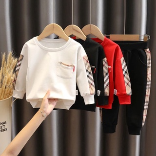 Bộ Áo Sweater Tay Dài + Quần Dài Nhập Khẩu Hàn Quốc Thời Trang Cho Bé 1 2 3 4 Tuổi