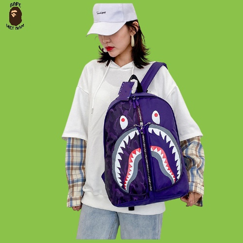 [Best Quality] Balo Bape Shark 4 Màu Camo, chất liệu Canvas chống nước Bape VN