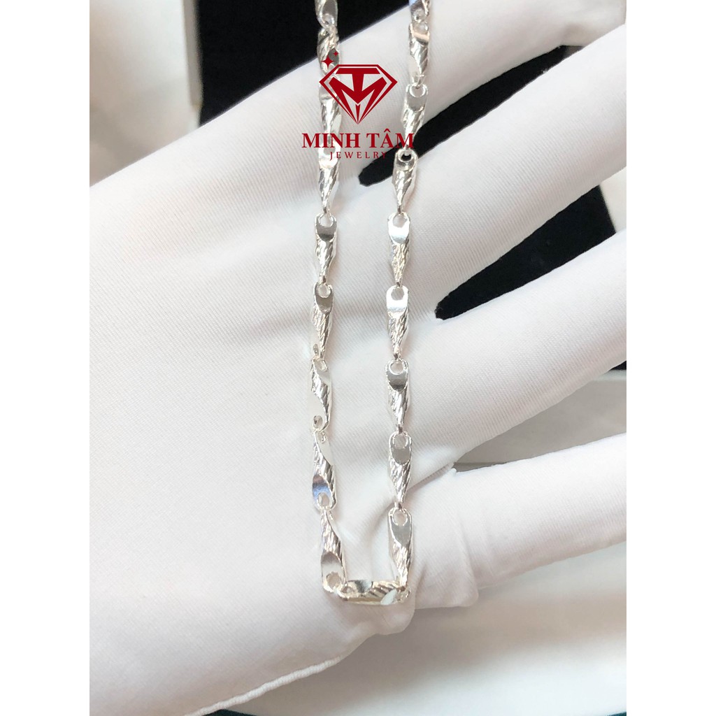 Dây chuyền nam bạc Minh Tâm Jewelry dây mưa cắt phay bạc ta