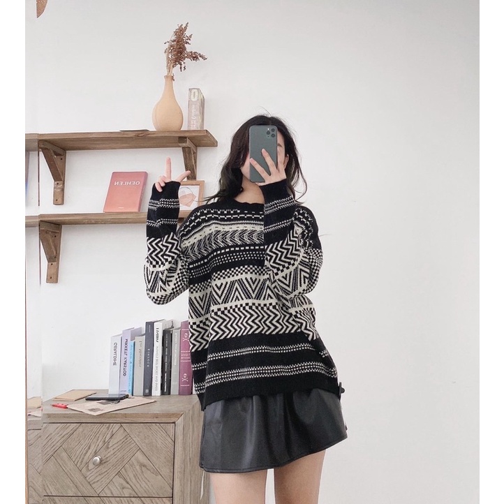 áo len hoạ tiết
