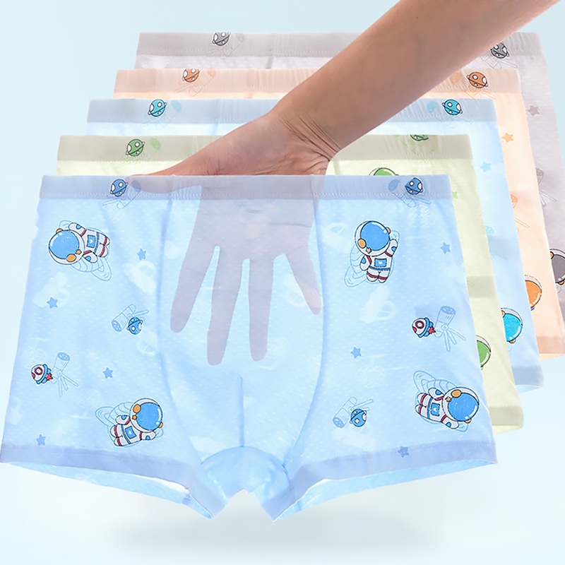 Quần Lót Boxer Vải Cotton Phối Lưới Thiết Kế Thoải Mái Cho Bé Trai