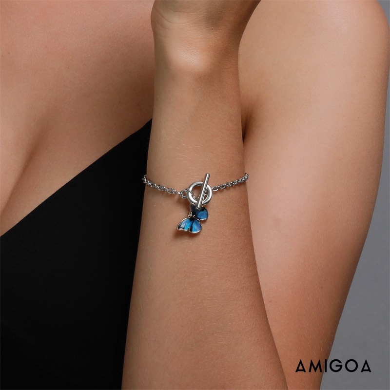 ✨✨Vòng đeo tay/vòng cổ hợp kim mặt hình bươm bướm thời trang Hàn Quốc cho nữ