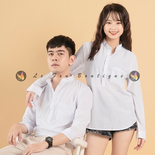 [Có Sẵn] Áo Sơ Mi Đôi Nam Nữ/ Unisex Cổ Tàu Dáng Chui - SMT06-T