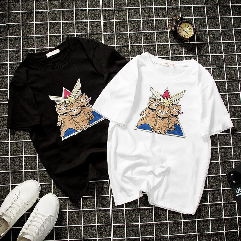 Áo thun unisex nam nữ mèo và đồng đội vải dày mịn 2021T3220