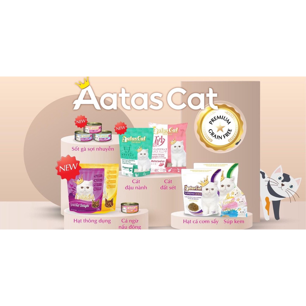 Pate Aatas Cho Mèo Lon 80g _ Thùng 24 lon Mix Vị