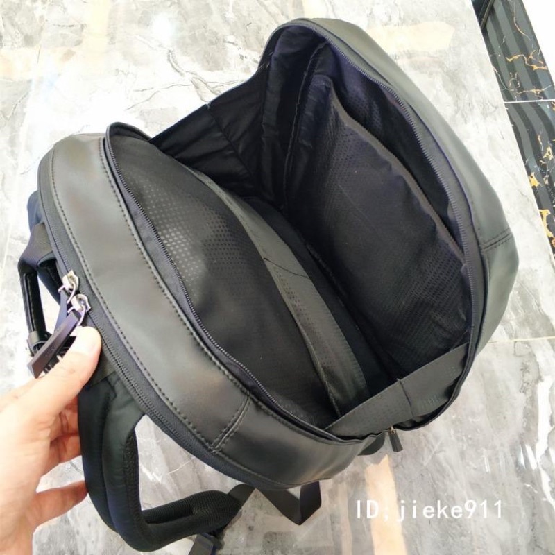 TNS - Balo form vuông unisex cực phẩm có ngăn laptop chống shock Tumie alpha bravo backpack - chất siêu bền-màu đen