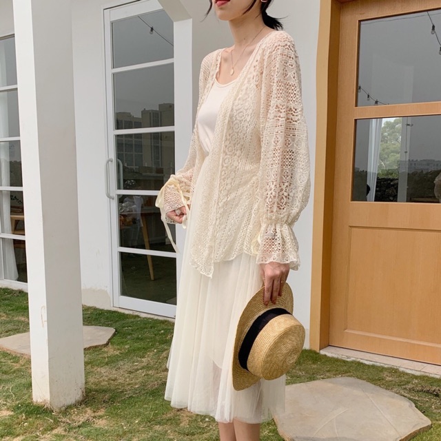 Có Sẵn_Áo khoác Cardigan Ren Mỏng Đi Biển | BigBuy360 - bigbuy360.vn