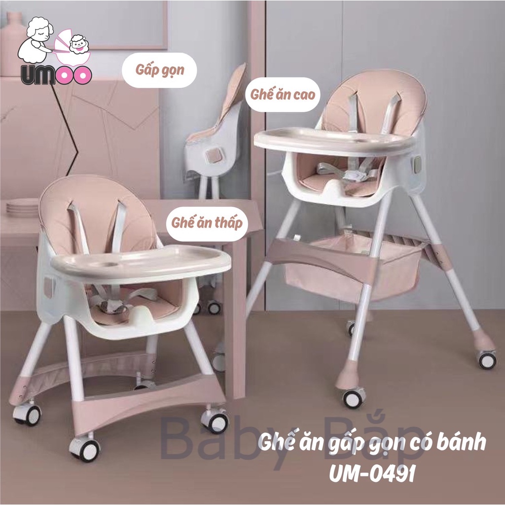 Ghế Ăn Gấp Gọn Có Bánh UM-0491 UMOO