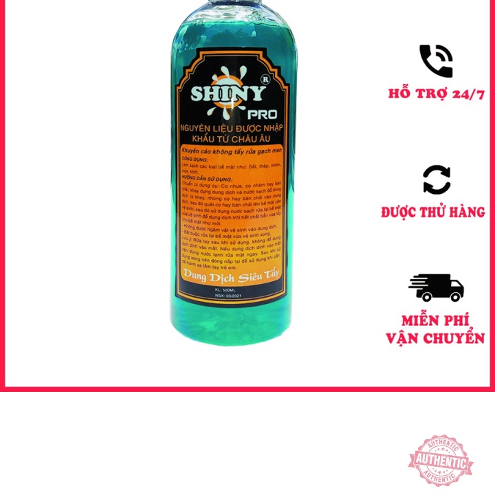 (Hỏa tốc) Dung Dịch Nước Vệ Sinh Xe Máy Không Chạm Tẩy Rỉ Sét Siêu Nhanh Shiny Pro 500ml