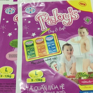 Combo 8 gói bỉm quần pabys size L 80 miếng +KM