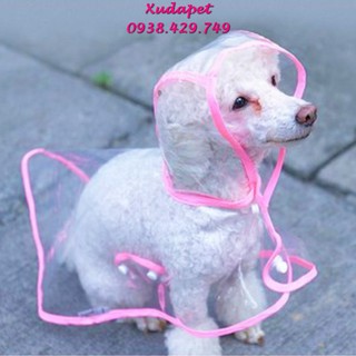 ÁO MƯA TRONG SUỐT VIỀN ĐA MÀU CHO CHÓ NHỎ DƯỚI 12KG - SP005245 - SP005245