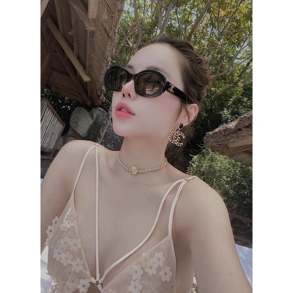 Kính Hiệu Nhỏ Dáng olvan Tròn Bầu celi CL hot màu đen-trắng phong cách ullzzang Rap Việt Hip hop