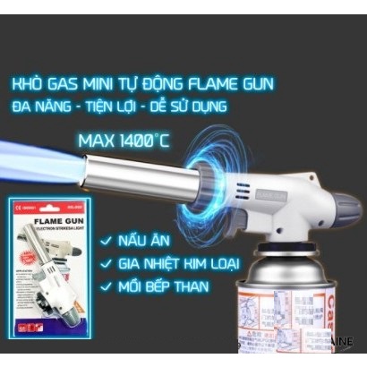 Khò gas mini đánh lửa tự động Flame Gun, đèn khò gas dụng cụ nhà bếp tiện lợi mồi bếp nướng đồ tiện lợi