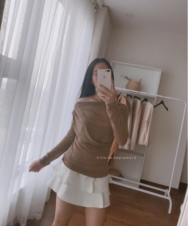 Áo thun dài tay trễ vai