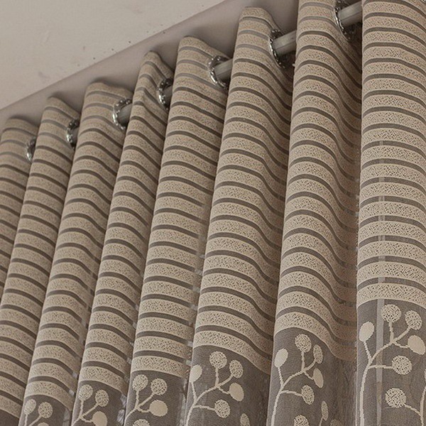 Rèm cửa vải tuyn họa tiết lá cây sang trọng