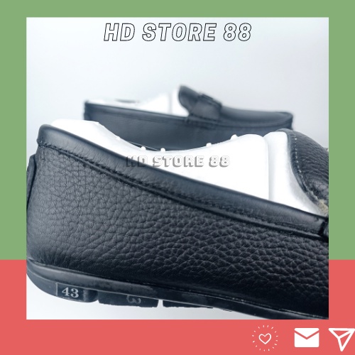 Giày lười nam da thật cao cấp hàng đóng thủ công chuẩn chỉ từng đường kim mũi chỉ HD STORE 88 TẶNG 1 LÓT GIÀY