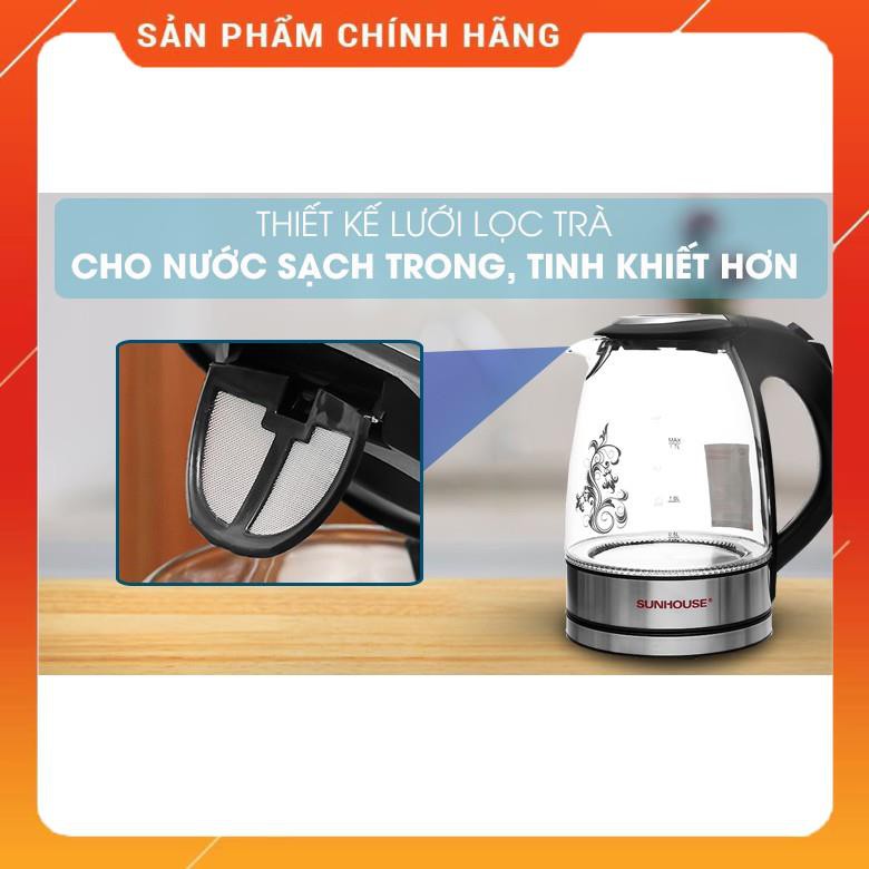 [Cao Cấp] Ấm Siêu Tốc Thủy Tinh Sunhouse SHD1217 Đẹp Sang Trọng, Đun Nhanh Sôi, Tiết kiệm Điện Năng, Bảo Hành 12 Tháng