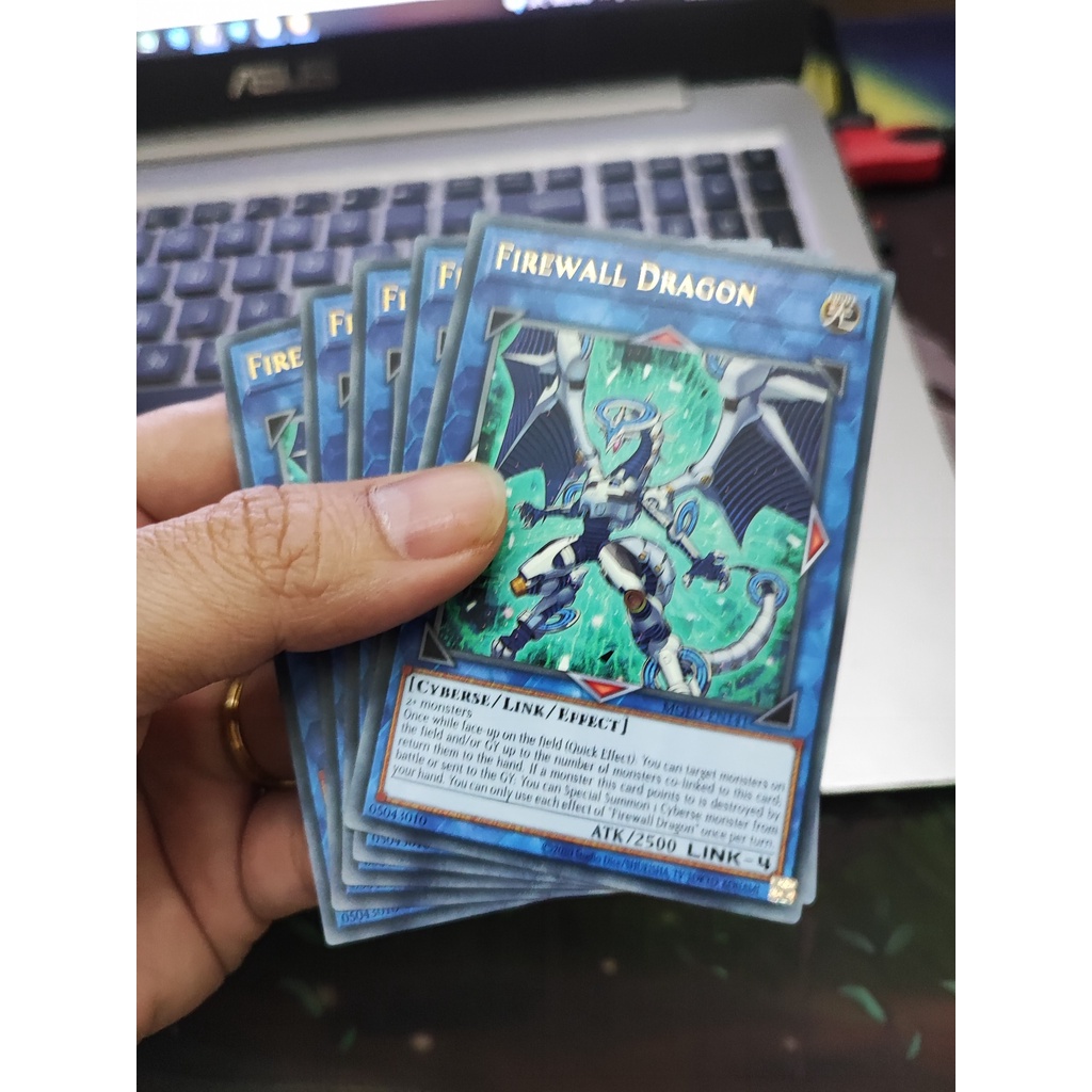 1 lá thẻ bài Firewall Dragon (teal alternate art) - MGED-EN141 - Rare Tem Bạc