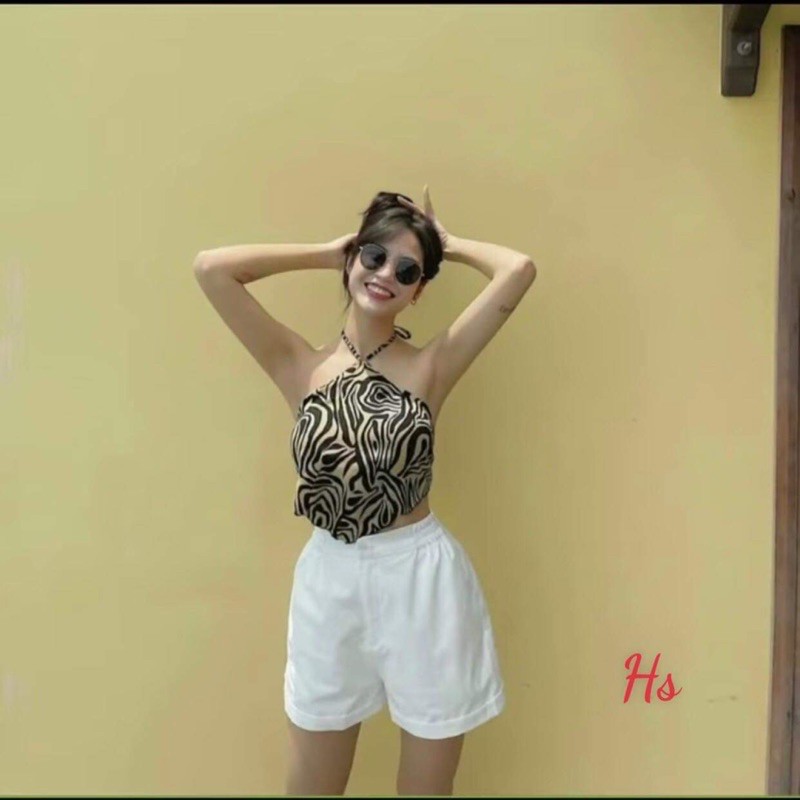 Bộ yếm vằn quần sooc HS64