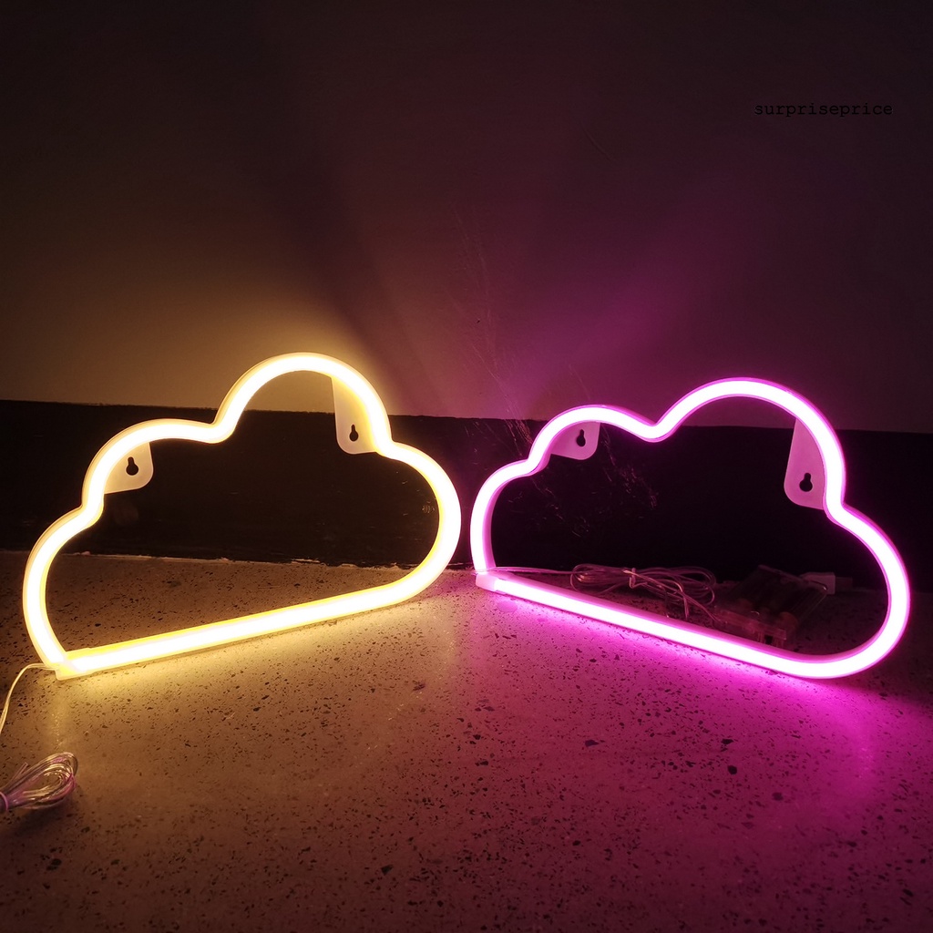 Đèn led neon hình đám mây màu cầu vồng trang trí căn phòng