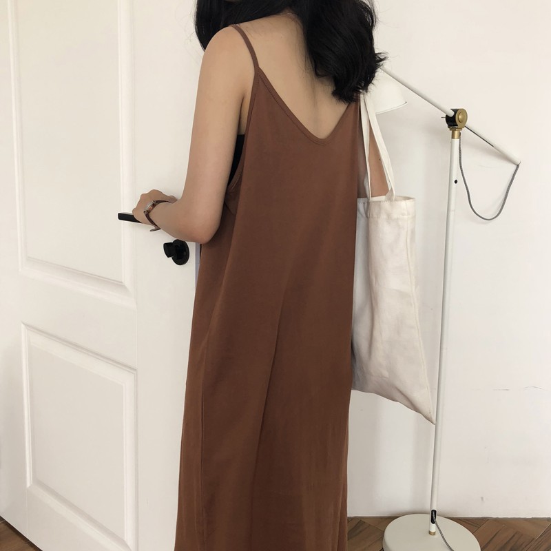 Váy thun 2 dây cotton dáng suông dài thoáng mát và năng động by Liola.thietke