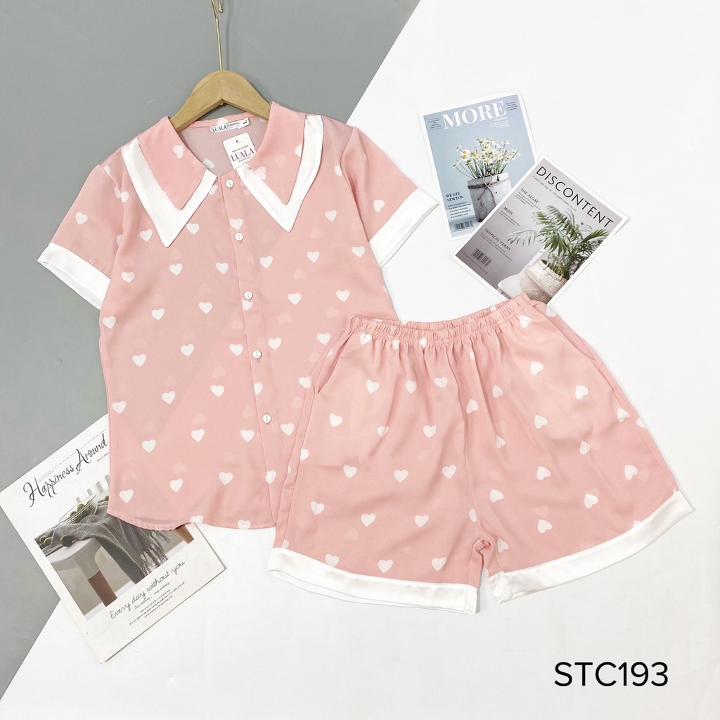 Đồ Ngủ Pijama Lụa Mango Tay Ngắn Quần Đùi Siêu Xinh, Mềm Mịn, Độc Lạ Khó Tìm, Sanh Chảnh Hàn Quốc