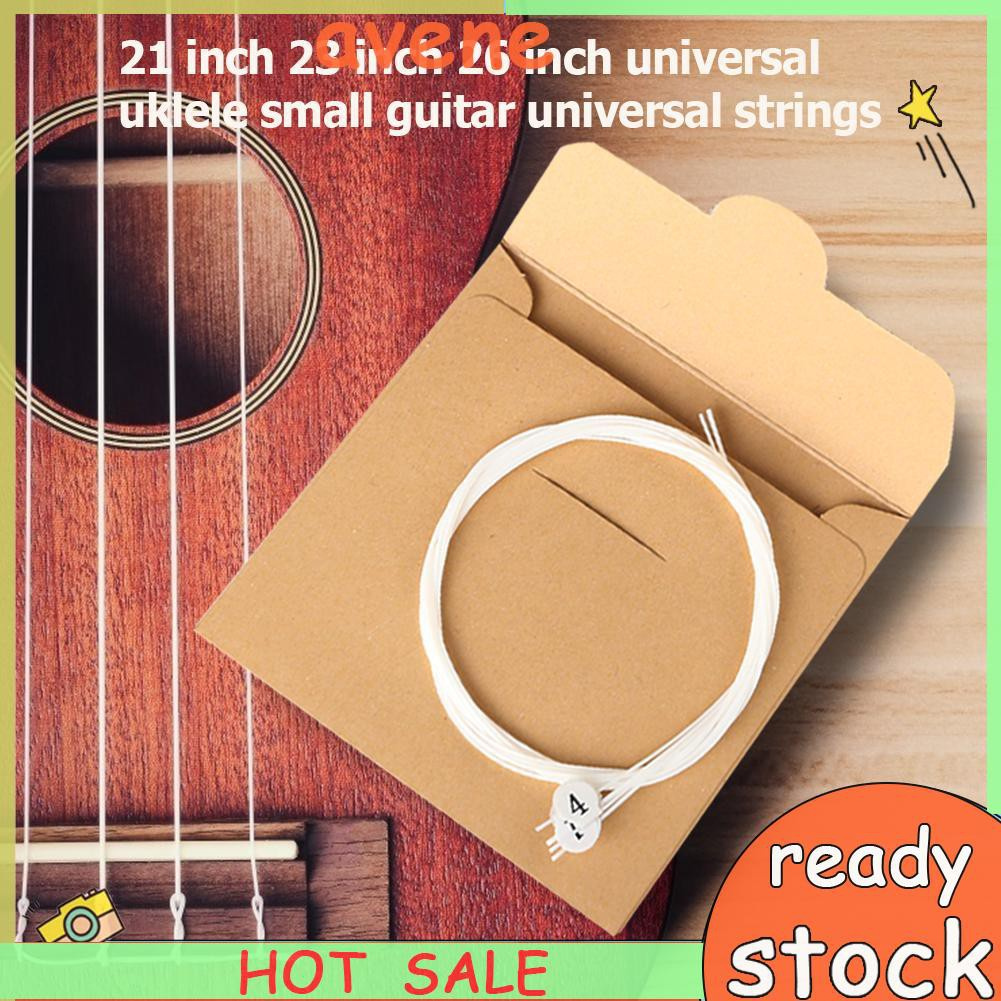 Set 4 Dây Đàn Màu Trắng Thay Thế Cho Đàn Ukulele 21 23 26 Inch