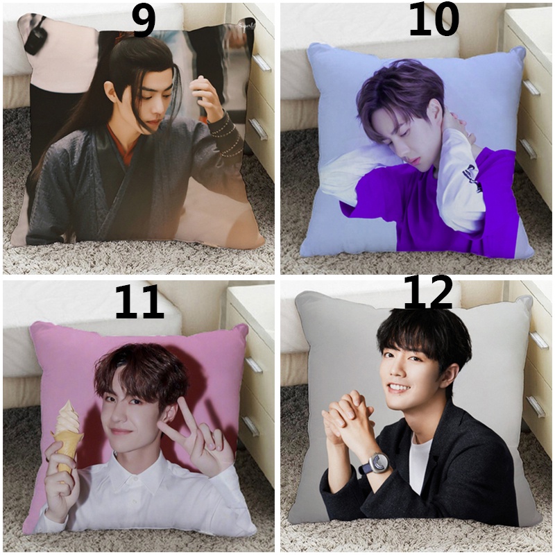 Vỏ bọc gối đơn bằng polyester in hình diễn viên Wang Yibo/ Xiao Zhan 45x45cm | BigBuy360 - bigbuy360.vn