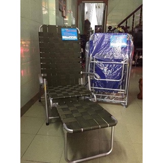 Ghế bố xếp nằm,ghế du lịch 2 trong 1 khung thép bảo hành 2 năm