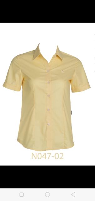 Áo sơ mi nữ Thái Hòa vàng trơn mã 047. | BigBuy360 - bigbuy360.vn