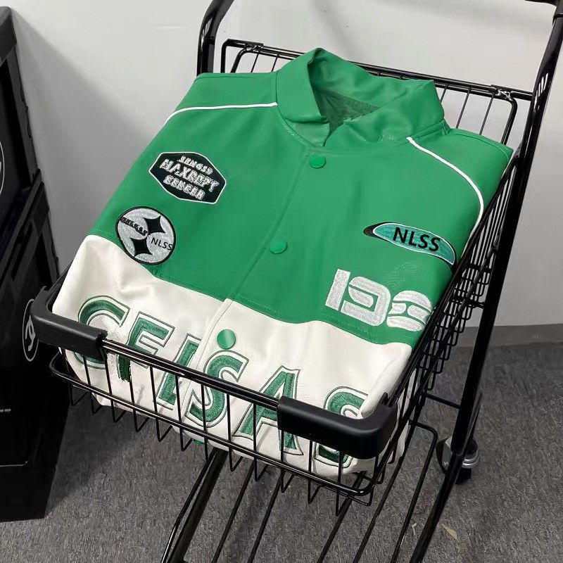 Áo Khoác Bóng Chày Da pu Phối Màu Tương Phản Kiểu Đường Phố Mỹ Thời Trang Thu Đông Cho Nam Và Nữ