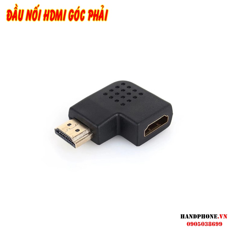 Đầu nối dài cáp HDMI đầu chuyển HDMI vuông góc chữ L (90 độ, 270 độ, góc trái, góc phải) cho máy tính, thiết bị âm thanh