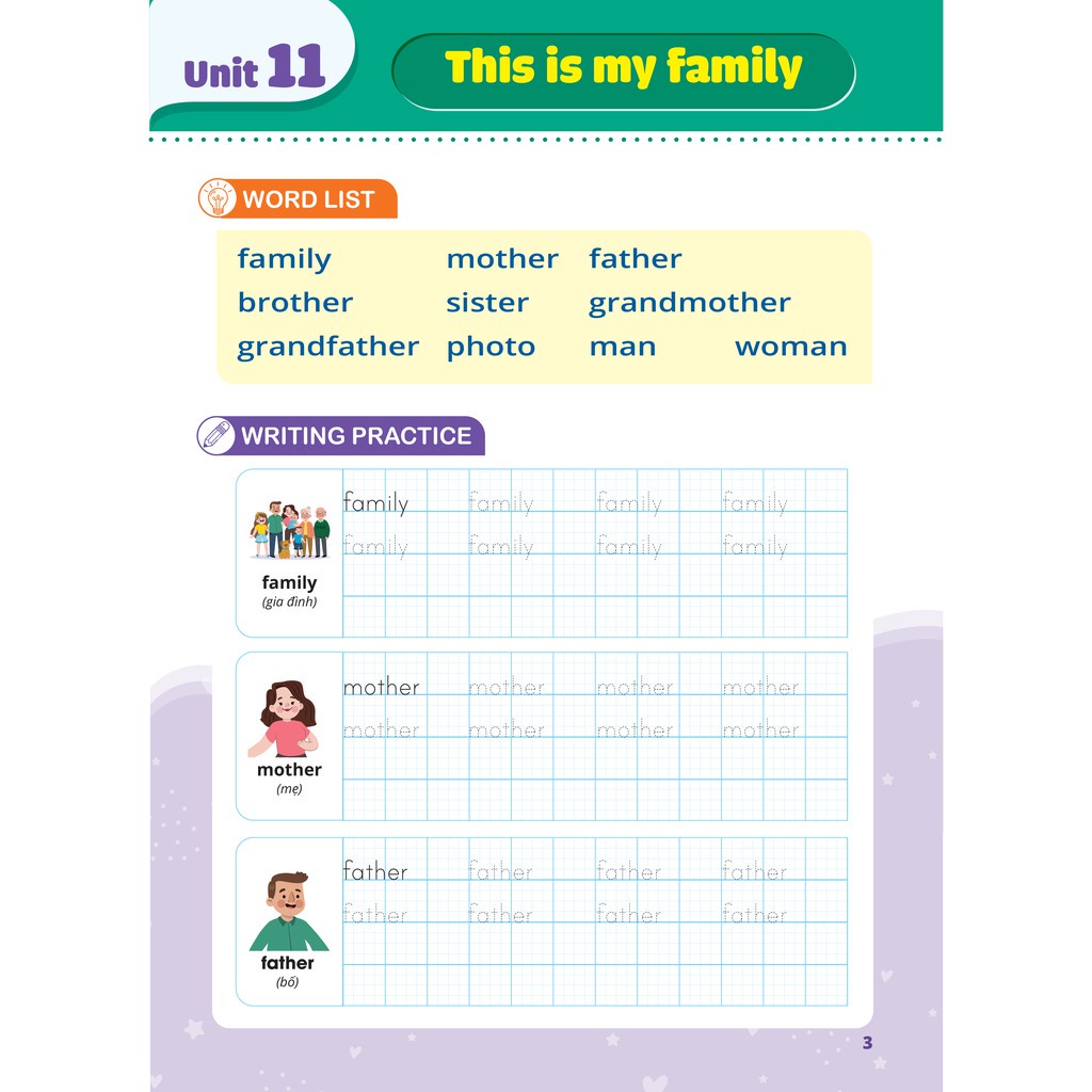 Sách Luyện viết chữ nhớ từ vựng tiếng Anh theo chương trình Sách giáo khoa Lớp 3