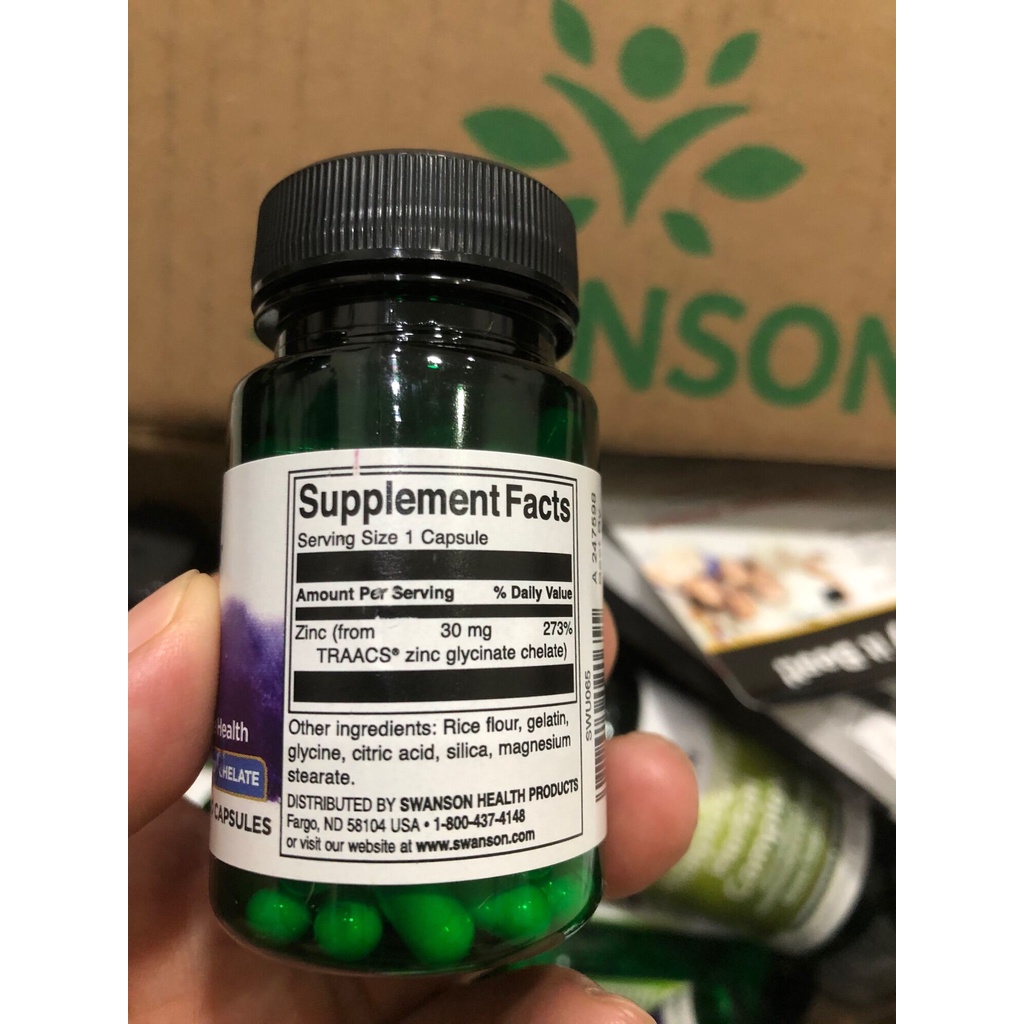 Tăng cường sức khỏe tuyến tiền liệt và giúp sáng mắt Swanson Albion Zinc 90 Viên của Mỹ