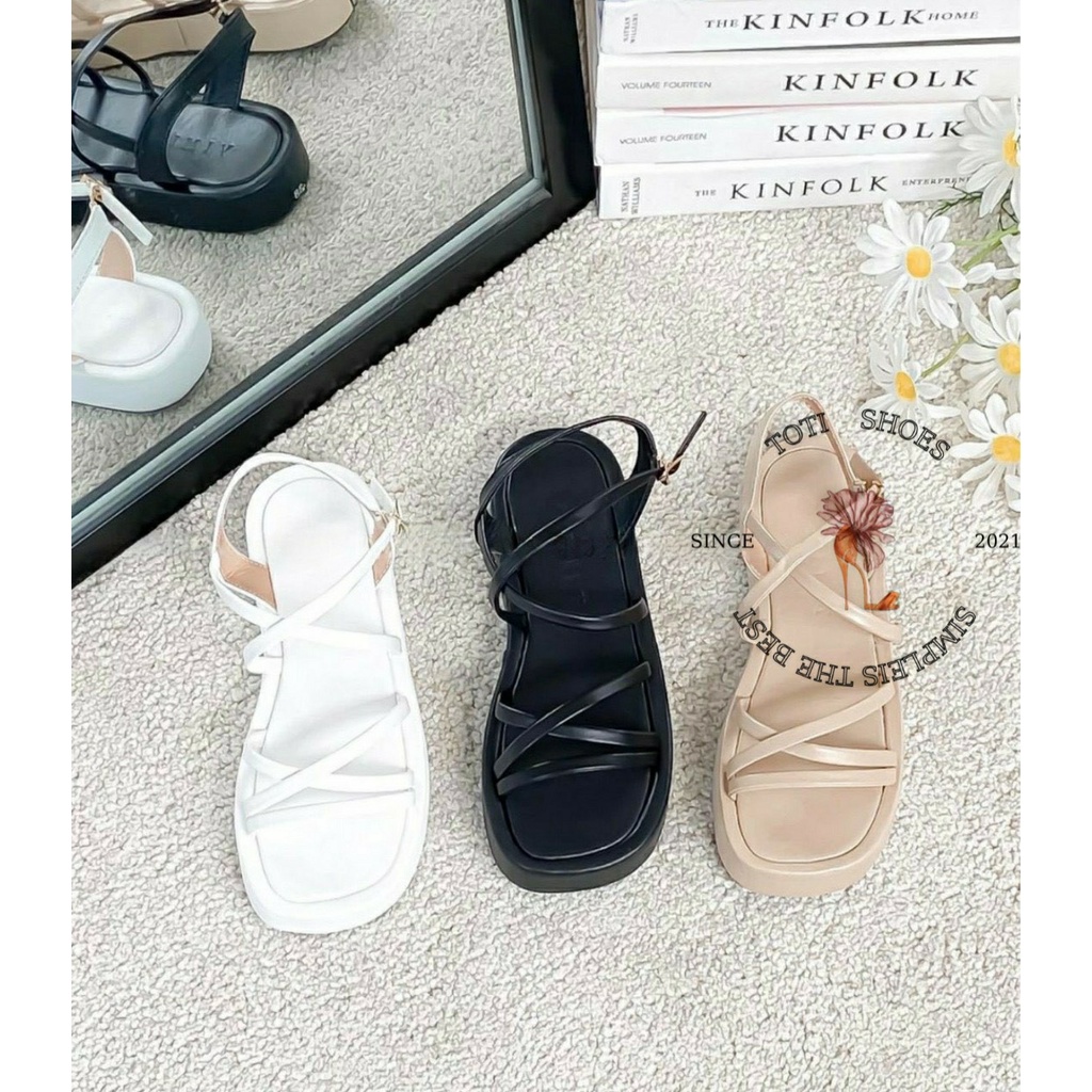 SANDAL NỮ TOTIIE SHOES - GIÀY THỜI TRANG XUỒNG QUAI NGANG DÂY MẢNH ĐẾ BẰNG SANG CHẢNH S2205090